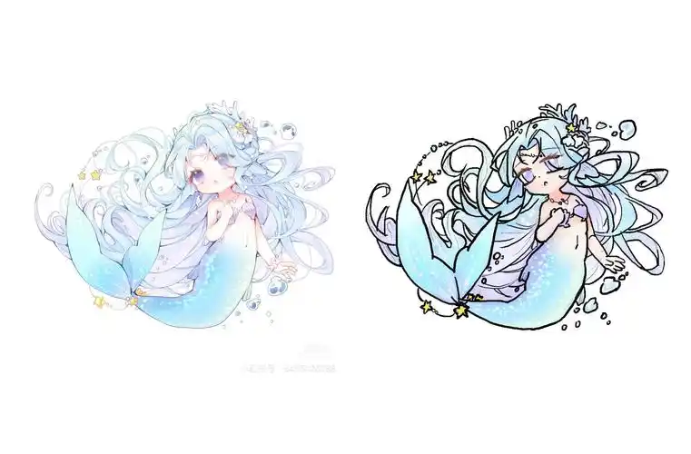 【学画画 | 动手总会变好的】小红薯人鱼.