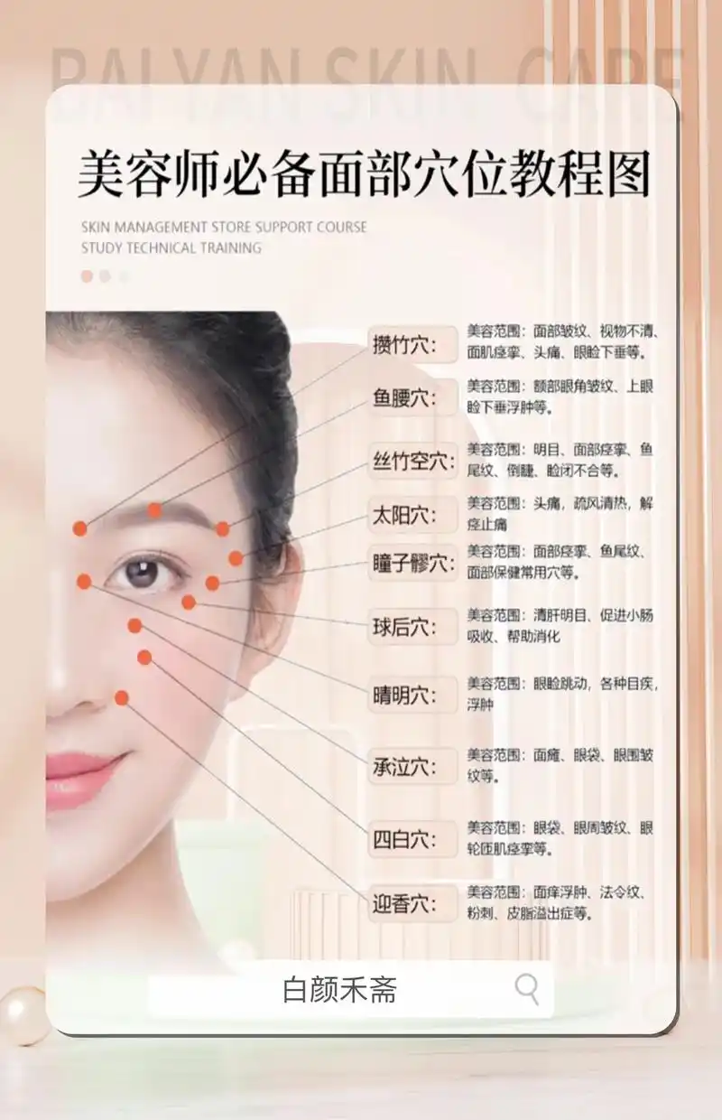 皮肤管理师必知的面部美容穴位,建议收藏!🌸攒竹穴:
美容范