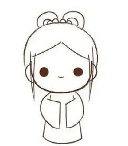 织女简笔画全身简单漂亮 织女简笔画q版步骤图