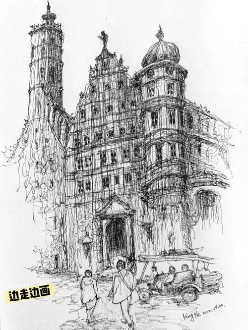 【边走边画】钢笔速写:德国罗腾堡