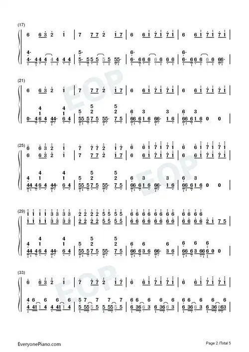 黑人抬棺-电音神曲双手简谱预览2-钢琴谱文件(五线谱,双手简谱,数字谱