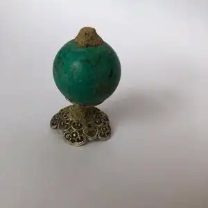 收藏 清朝四品大臣绿松石顶戴花翎官帽顶珠珠子