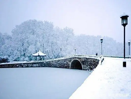 杭州下雪庆余年,一朝江南雪,半梦醉人间,断桥残雪遇梦中人
