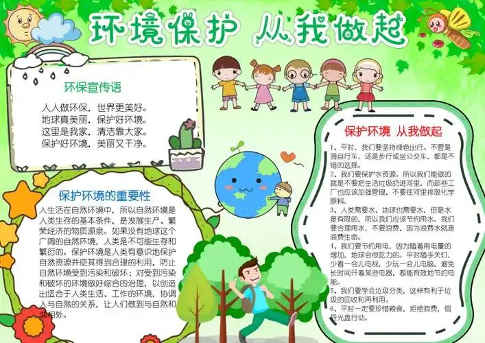 保护环境手抄报环保手抄报爱护环境手抄报模板
