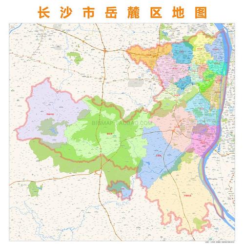 长沙市岳麓区行政区划地图 路线定制2019城市交通区域划分贴图