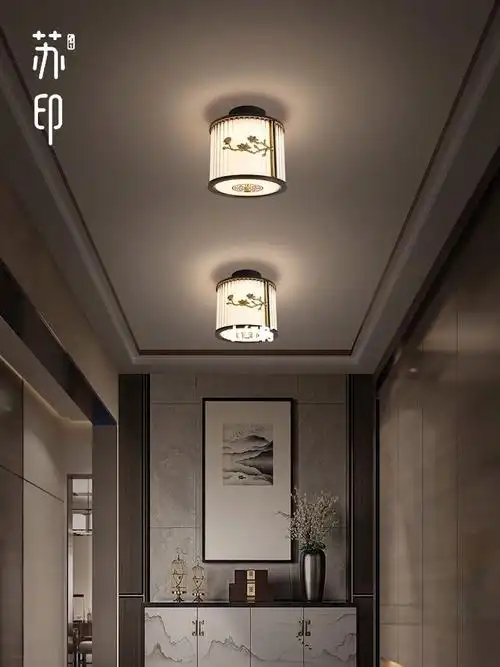 新中式风格的家过道走廊玄关灯