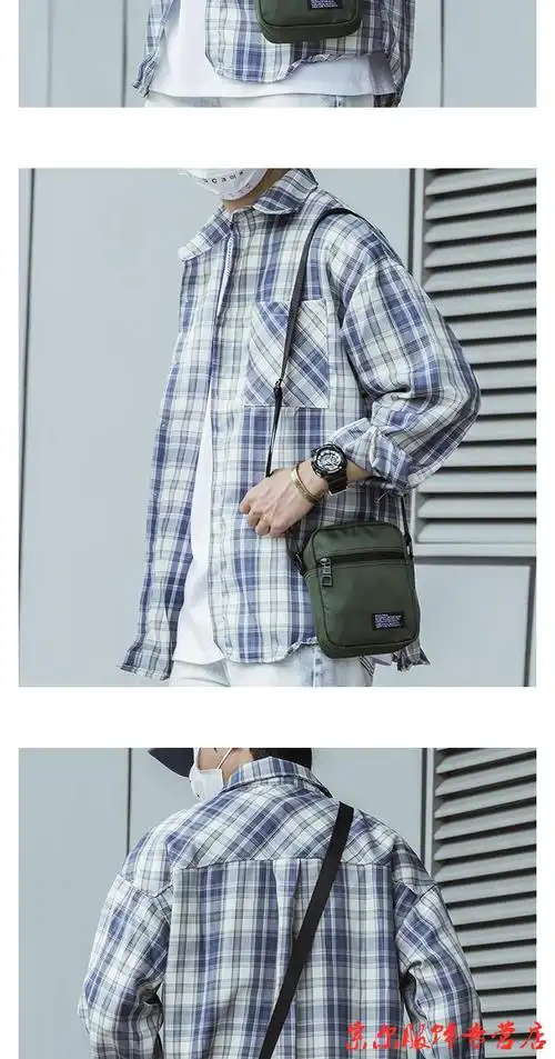 男生外出工作背的精品单肩斜跨包潮流日韩休闲单肩包男时尚迷你小挎包
