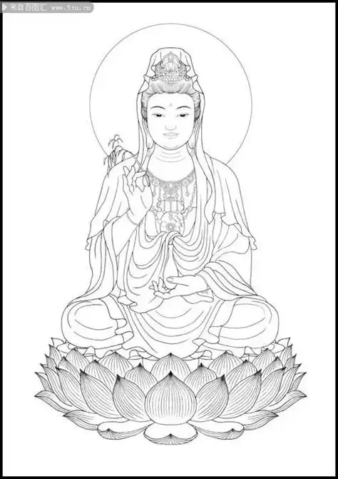 观音菩萨简笔画 观音菩萨简笔画带颜色