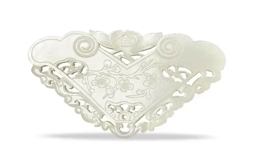 0817 清 白玉梅花磬