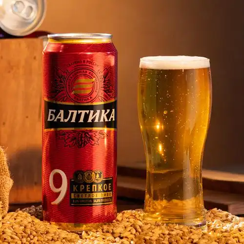 啤酒俄罗斯国家进口波罗的海9号大麦麦精烈性450ml啤酒