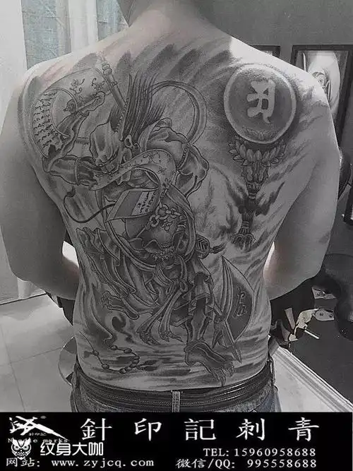 夜叉撕天书_纹身图案手稿图片_胡宇的纹身作品集