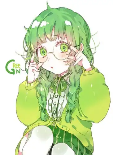 少女 二次元 插画 清新 华丽 唯美 可爱 意境 双马尾 双麻花 眼睛娘