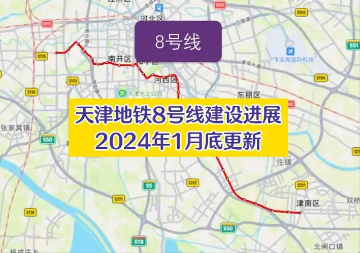 天津地铁8号线建设进展!2024年1月底