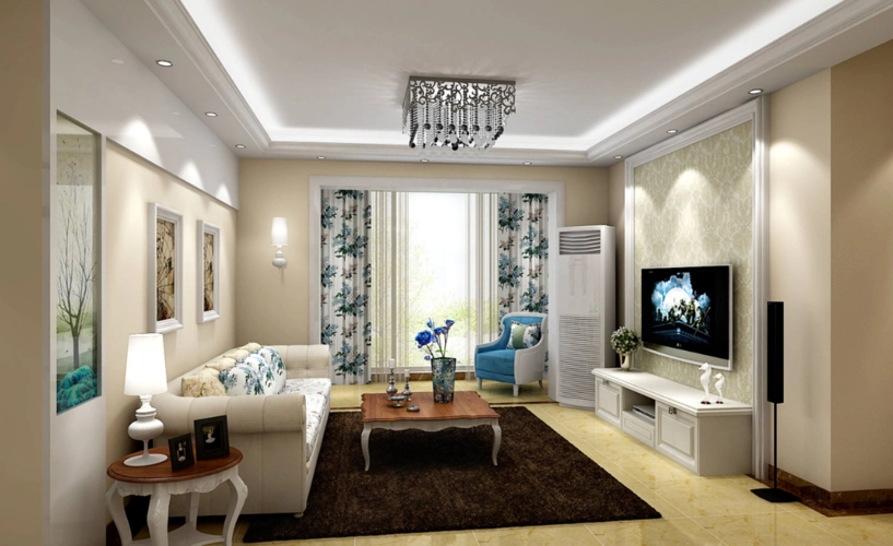 客厅现代吊顶100平米装修