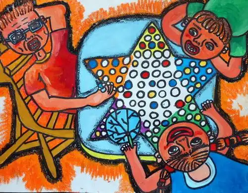 《快乐的一天》/少儿绘画作品/儿童画/网络美术馆_中国少儿美术教育网