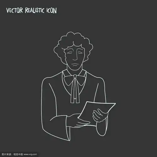 律师图标线元素的