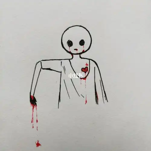 很丧的抑郁小人简笔画