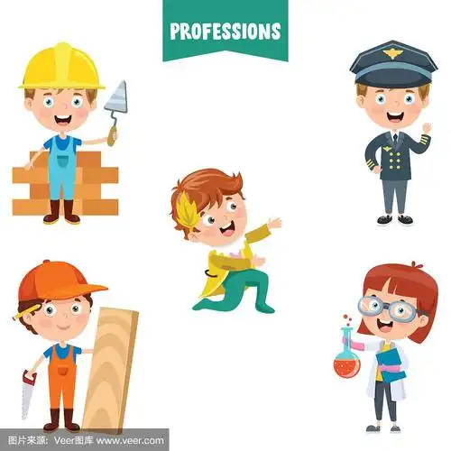 不同职业的卡通人物