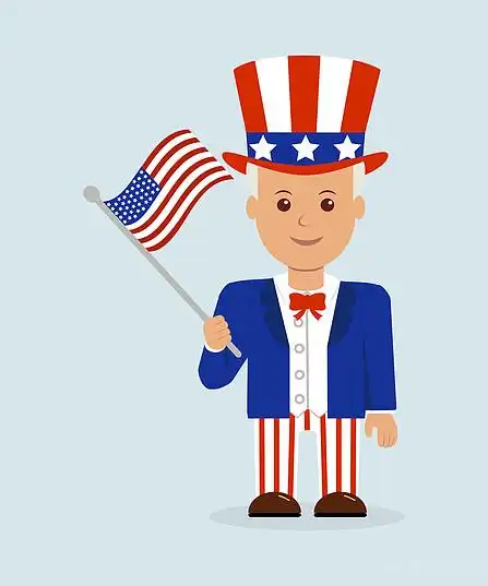卡通,插画,爱国,男人,美国国旗,美洲_高清图片_全景视觉