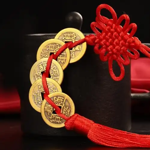 美恋 过门石出入平安五毛硬币全新金色五角拼压门槛钱币五帝钱真品