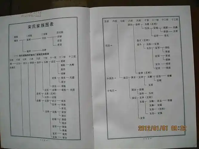 宋氏族谱(首卷,河南省方城县广阳镇杜岗村一带.