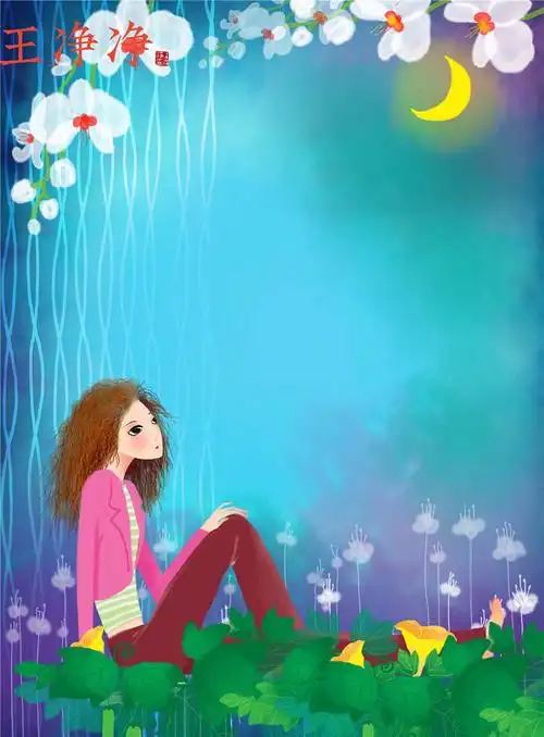 女人如花绽放优雅美丽31幅唯美女人和花组合的插画