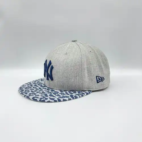 newera正版美职棒mlb洋基队豹纹杂色帽檐全封闭口帽子