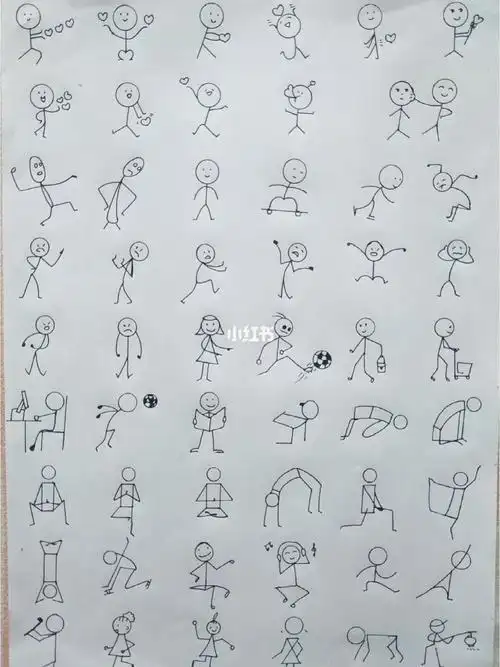 笔画世界儿童关于各种动作的火柴人简笔画图片大全火柴人孙悟空简笔画