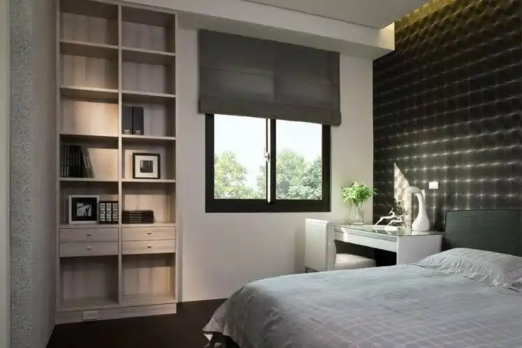 现代简约三居室卧室书架装修效果图欣赏
