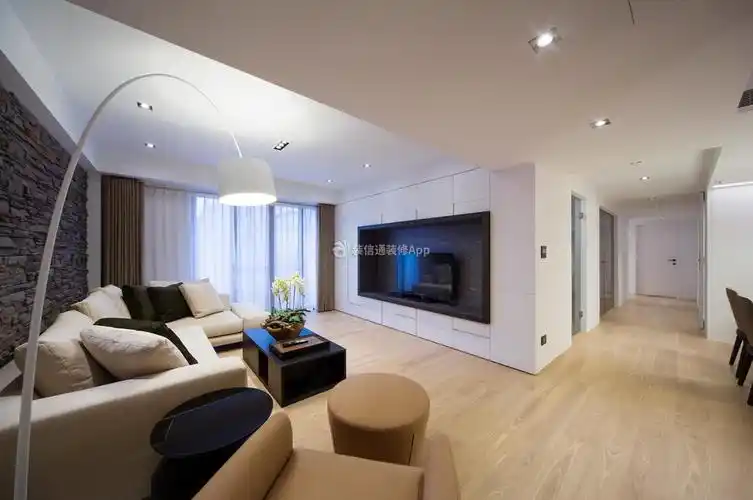 120平房子简约客厅装修设计图_装信通网效果图