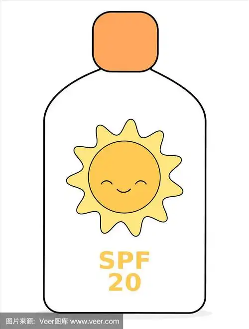 可爱的卡通容器的防晒霜孤立在白色背景矢量插图