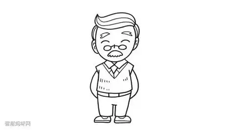 老爷爷简笔画怎么画卡通老爷爷简笔画重阳节简笔画老爷爷散步的老爷爷