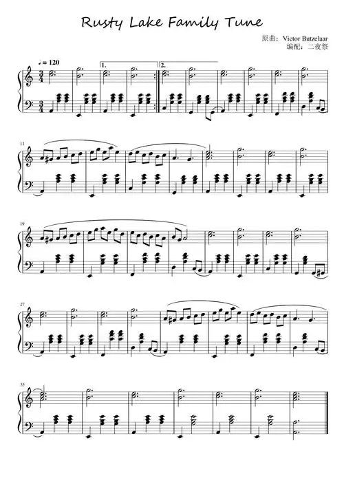 【锈湖】rusty lake family tune钢琴谱-二夜祭-虫虫钢琴