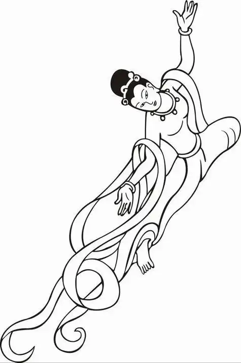 敦煌壁画飞天仙女简笔画