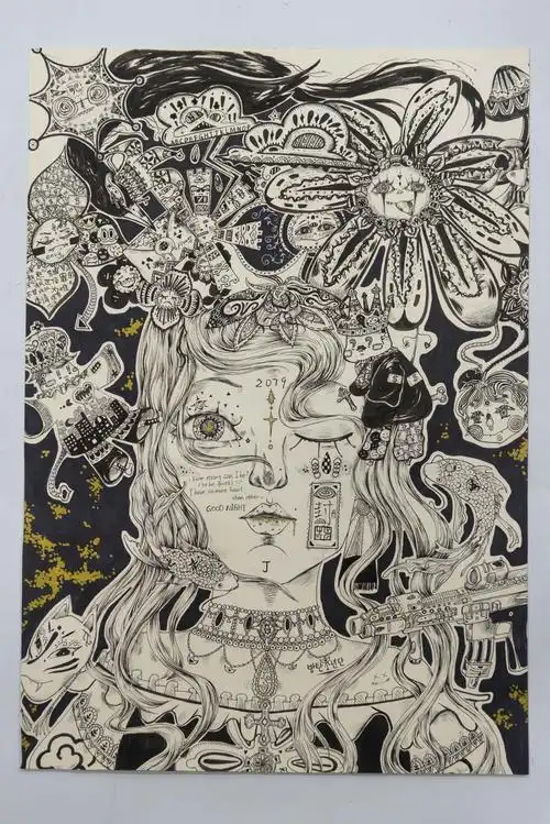 与自然握手 携快乐同行 中学生环保主题绘画作品 - 智慧妈咪网