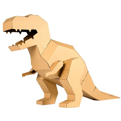 嘻嘻大型儿童手工纸壳恐龙纸箱箱子diy模型白模填色