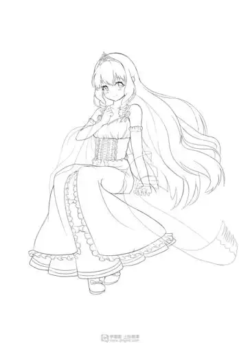 人物构图练习—动漫插画构图提升训练 人物线稿完成(草稿人体比列不准