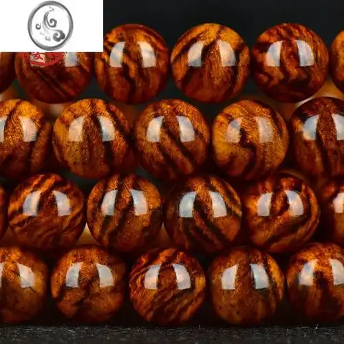 jimi满虎皮纹8mm108颗念珠海南黄花梨手链男女款佛珠手串10mm12mm08