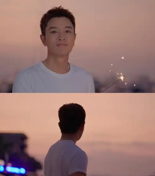 贾乃亮烟花背影氛围感#@贾乃亮烟花写真图好帅!