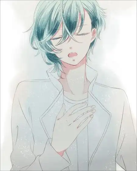 动画圆脸白色闭着眼睛漏睫毛的头像