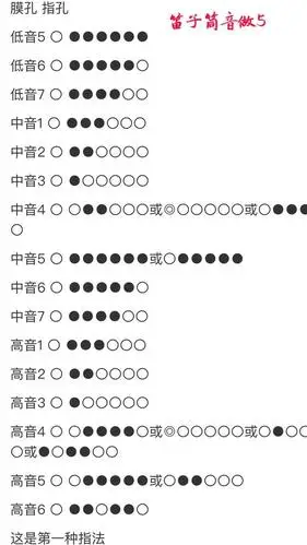 笛子筒音5的指法