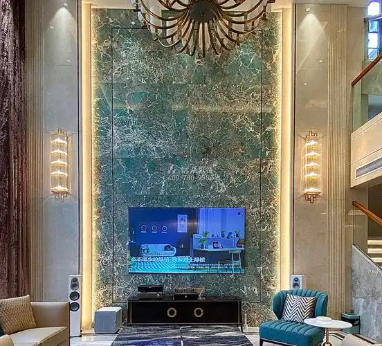 海逸豪庭御峰321平方米现代简约风格别墅户型客厅装修效果图