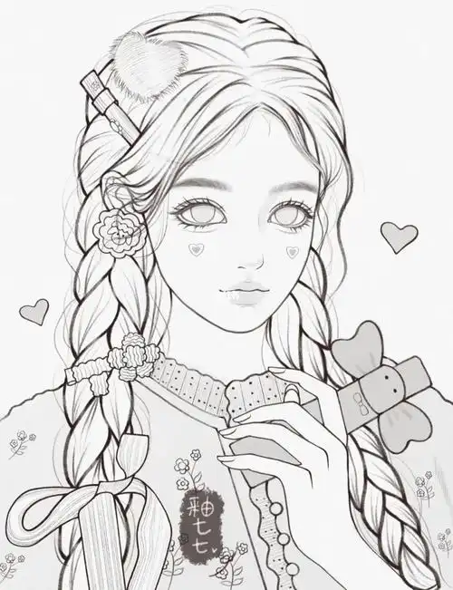 少女线稿佳儿团练