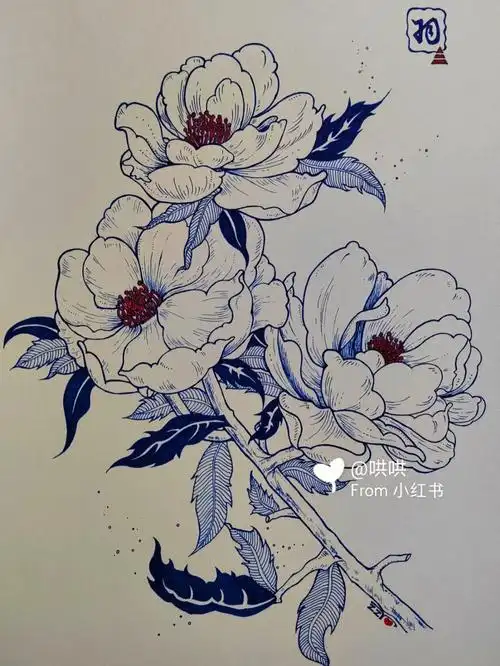 静待花开线描临摹
