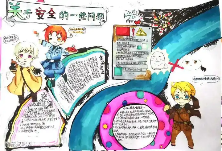 一等奖手抄报的画法小学生注意安全手抄报简单又漂亮珍爱生命注意安全