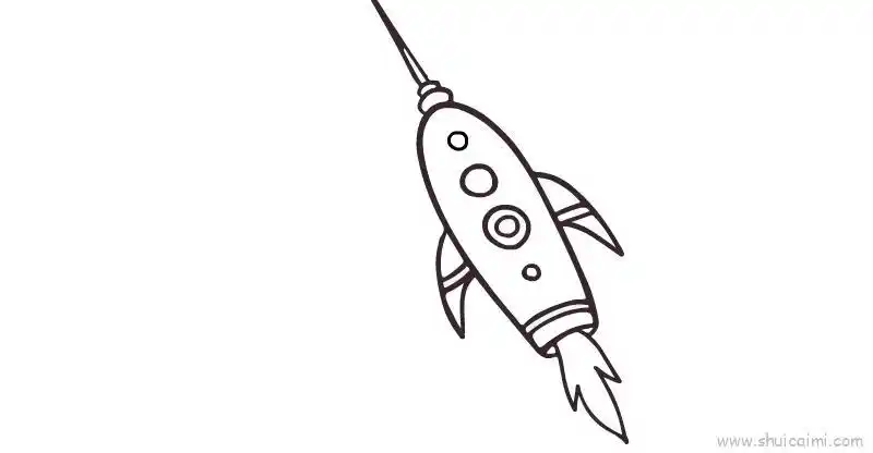 火箭简笔画画法图解