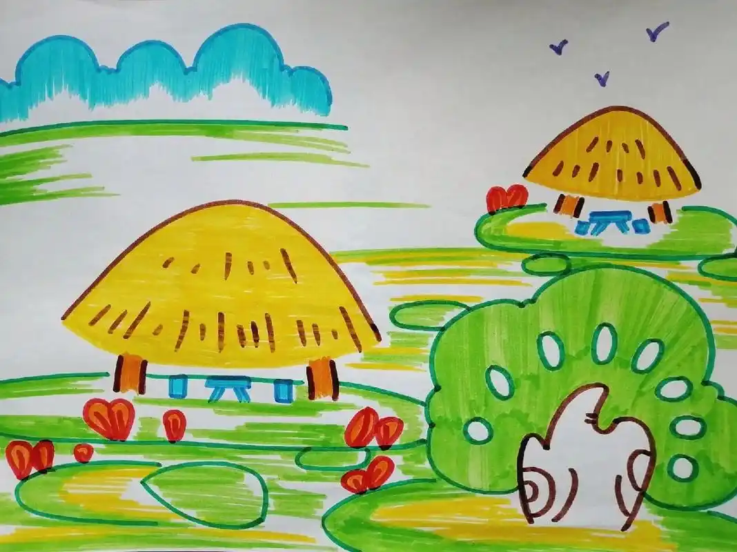 幼儿彩色风景简笔画