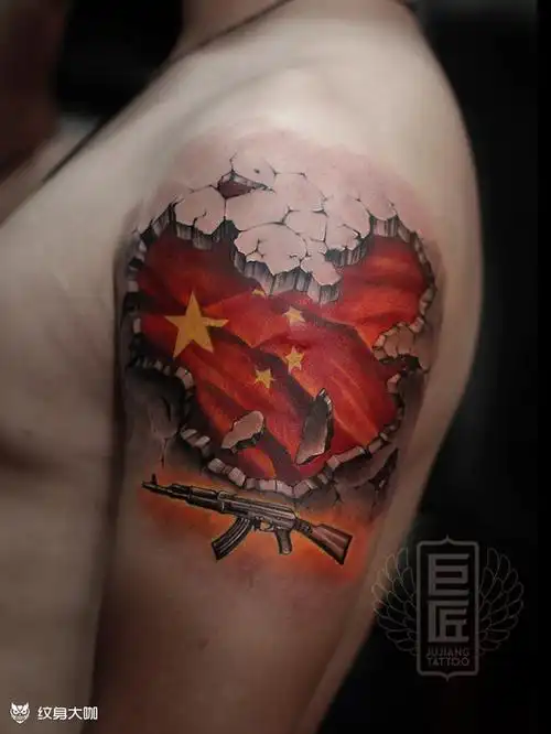 国旗手臂纹身图案大全 - 纹身大咖