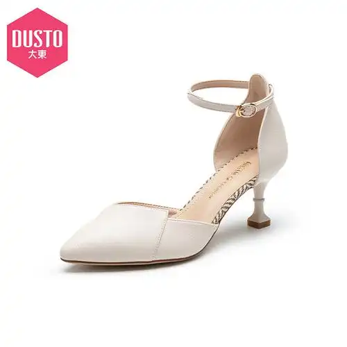 dusto/大东20夏季新款优雅高跟细跟尖头一字扣包头凉鞋20s3479
