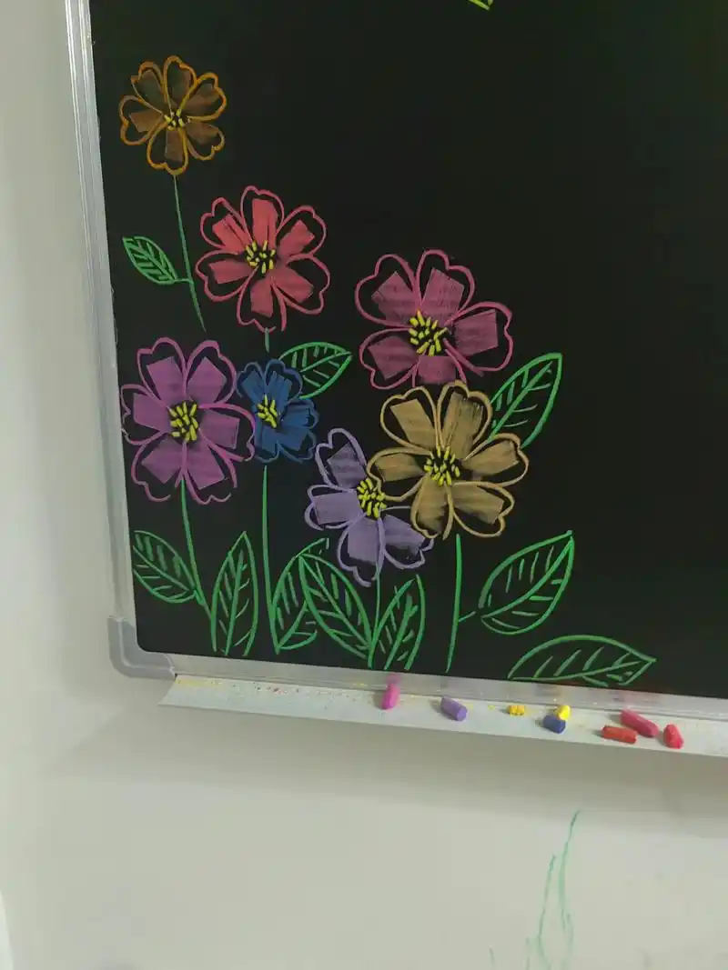 黑板画 #黑板报素材 #粉笔画 #爱画画的孩子  - 抖音